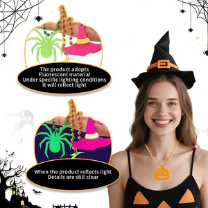 Hot Sale Halloween Beaded Necklaces Halloween Pumpkin Ghost Bats Necklaces for Halloween Party Decorations Glow in the Dark