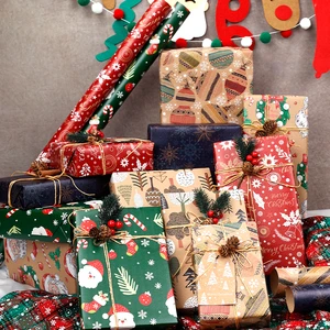 High Quality Christmas Wrapping Paper Kids Gift Floral Design, Custom Holiday Gift Wrap Sheets/Rolls