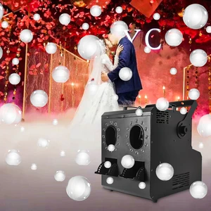 1500W Electric Two Hole Bubble Smoke Machine Remote DMX Control Waterproof LED Smoke Bubbles Machine RGB Party Wedding Disco