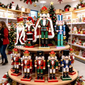 Sequin Nutcracker Doll Sparkly Christmas Decoration Glamorous Xmas Figurine For Party Home Display Gift