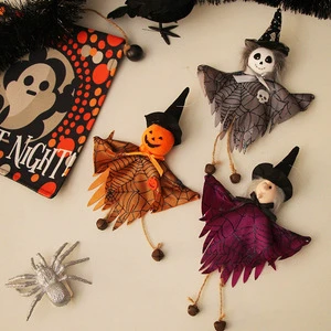 Creative Halloween Ghost Witch Pumpkin Skeleton Cat Bell Pendant Bar Horror Haunted House Ornaments Promotional Toys
