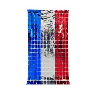 Waterproof and Colorfast Independence Day Tricolor Square Curtain Party Wall Decorations