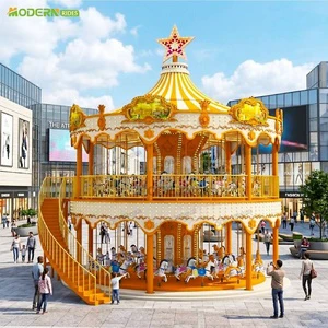 Double-Decker Carousel 38 Seats Merry Go Round Carrusel Fairground Attraction Fun Fair Carnival Ride