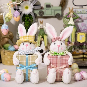 Haube Creative Easter Decorations Cartoon Bunny Cloth Dolls for Easter Arrangement and Gift Box Ornaments