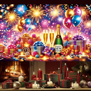 2026 Fashion-Designed New Year Party Banner Customizable Joyful Celebration Banner for Festive Atmosphere