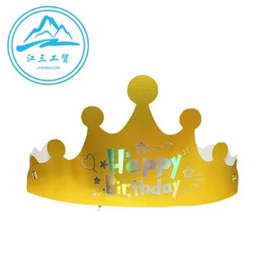Widely Selling Top Notch Quality Party Decorations Supplies Happy Birthday Hats Unisex Crown Paper Cap for Adults and Kids