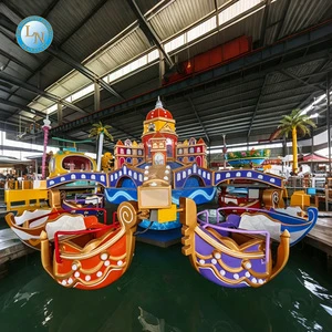 Factory Venice Gondola Rotary Swing Ride Colorful LED Light Kids Amusement Equipment Indoor Playground Family Thrill Ride