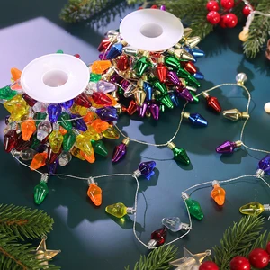 5M/roll Eco-Friendly Christmas Garland Colorful Fake Bulbs Fairy Light String DIY Xmas Tree Ornaments Dollhouse Decor Navidad
