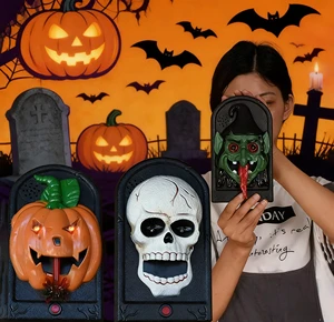 Party Favors Halloween Horror Costume Ghost Eye Doorbell Glowing Pumpkin Skull Witch Haunted House Escape Room Prank