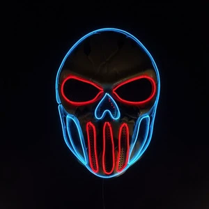 Rechargeable Halloween Scary Party Mask Cosplay LED Costume Accessory Festive Party Supplies