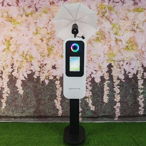 2026 New Photo Booth Machine Built-in Printer Camera Optional RGB Light Metal Ipad Dslr Photo Booth For Wedding Party Events