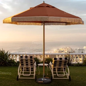 Glamping Wholesale Balinese Grand Parasol Terrasse Balcony Tassel Sea Umbrella Marker Fringe Beach Umbrella