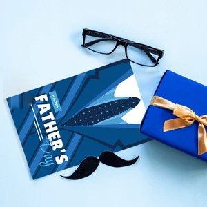 Happy Father's Day Greeting Cards Envelopes with Stickers Best Dad Cards for Father's Day Theme Party Gifts Supplies