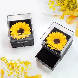 Mothers Day Gifts Simulated Flower Sunflower Gift Box With Necklace for Mother Day Birthday Valentines Anniversary Gift
