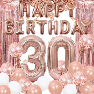 Sequin Birthday Balloon Set Adult Ceremony Party Decorations Festive Supplies Celebration Ornaments
