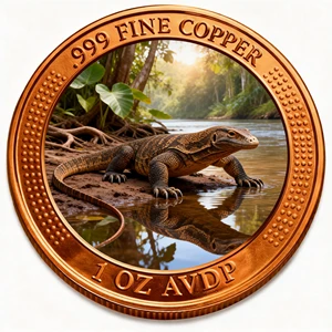 Manufacturer Custom One Ounce Commemorative Coin 999 Fine Copper High Relief UV Print Center Animal Theme
