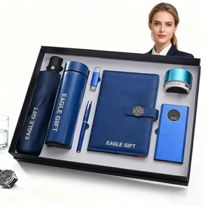 Custom Logo Luxury Business Gift Set with Metal Pen and Thermos Cup