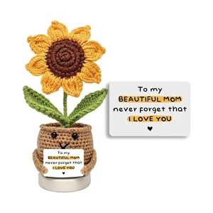 Gifts for Mom from Daughter Son Women Birthday Gifts for Moms Mothers - Positive Crochet Sunflower Handmade mom Crochet Gift