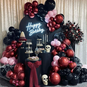 Pink Halloween Balloon Garland Arch Kit with Black Pink Silver Balloons Ghost Bat 3D Bat Sticker Foil Balloons
