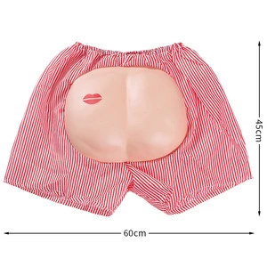 2025 New Halloween Innovate Funny Dress up Spoof Beach Ass Loaded Shorts with Bare Butt Masquerade Funny Party Props