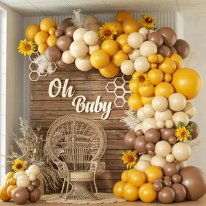 Wholesale Bee Colorful Baby Shower Yellow Brown Clusters Kit Garland Birthday Decoration Set Latex Inflatable Party Balloon Arch
