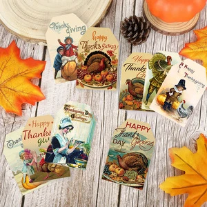 Retro Turkey Hangers Gift Bags Tags Pendants Thanksgiving Decoration Props and Party Supplies for Table Decorations