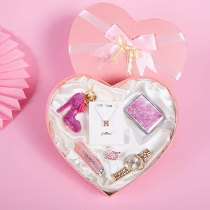 Valentine's Day Gift for Girlfriend Perfume Watch Lip Gloss Brooch Earrings Jewelry Set Birthday Present for Best Friend