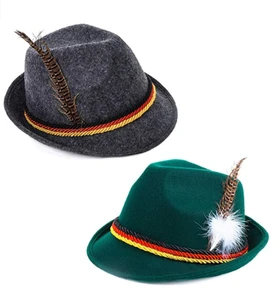 German Beer Fest Festival Party Oktoberfest Hat Tyrolean Robin Hood Bavarian Custom Fedora Hats