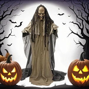 Halloween Party Large Skeleton Outdoor Indoor Animated Props Home Decoration Standing Skeleton Scary Props