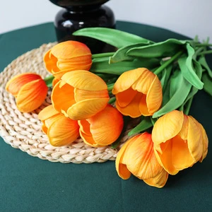 Wholesale PU Artificial Tulip Flowers Moisturizing Product Type for Festive Day Easter Christmas New Year Halloween
