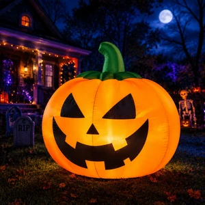 Giant Waterproof LED Lights Reinforced Stitching Oxford Fabric Inflatable Pumpkin For Halloween Decoration Outdoor Display