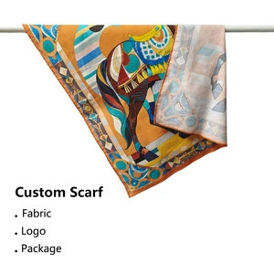 90*90cm Satin Square Cartoon Turban Headband and Bag Decoration Personalized Sweet New Style Novelty Gifts for Mother's Day