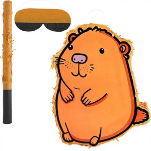 New Capybara Pinata Set Cardstock Cute Animal Blindfold Confetti for Adults & Kids Birthday Party Supplies Favors