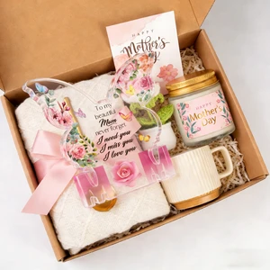 Lunaire Mother's Day Giveaway Gift Set Cozy Blanket Scented Candle Acrylic Decor Mom Relaxation Gift Box Birthday Gifts Women