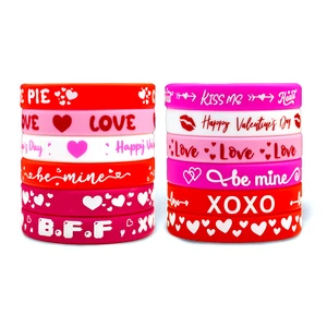 Custom Valentine's Day Silicone Bracelet Adult Men and Women Couple Accessories Rubber Wristband