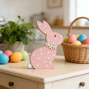 New Easter Wooden Crafts Rabbit Party Ornaments Nordic Home Decorations Indoor