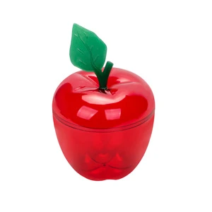Red Green Apple Shaped 500ml Transparent Plastic Candy Box for Christmas Holiday Party Decoration