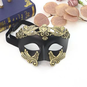 Plastic Venice Carnival Half Face Mask for Ancient Greek & Roman Halloween Ball Party Men's Face