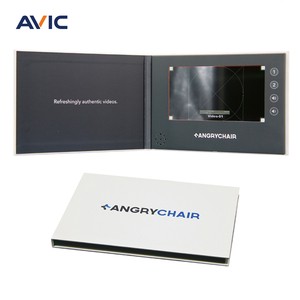 Invitation Gift OEM Video Booklet Design Custom Wedding Video Brochure Video Greeting Card And Mailer With LCD Screen