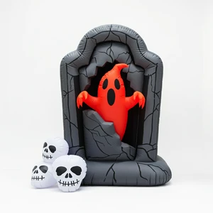 Unique Design Halloween White Ghost and Pumpkin Inflatables Ideal Decoration for Themed Halloween Parties