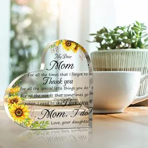 Wholesale Mom Gifts From Daughters Christmas Gifts for Mom Grateful Gift for Mother Acrylic Heart Sign for Mom Holiday Birthday