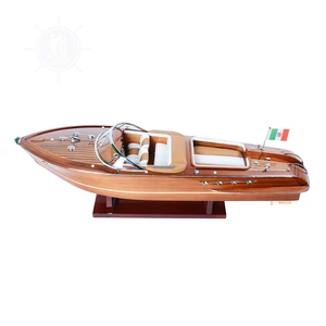 OMH Art Craft Supplies' Handcrafted Durable 64 cm Riva Aquarama Replica Cedar Model Ship Painted Wooden Vietnamese New Year