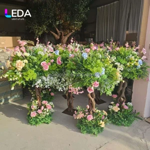 LEDA Customized Fiberglass Wedding Supplies Christmas New Year Table Centerpiece Detachable Flower Arrangement Tree Trunk Stand