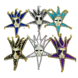 Creative Hand-painting Venice Travel Souvenir Refrigerator Magnets Mask Decoration Vintage Fridge Magnetic Mini Mask