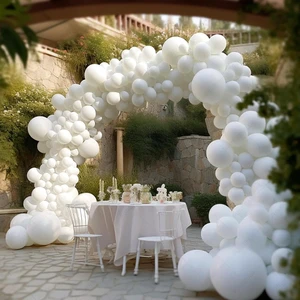 Wholesale Wedding Party Birthday Decoration Outdoor Round Balloon Arch Kit Party Decor Supplies White Latex Balloon Arch Kit Set