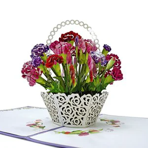 Manufacturer Handmade Paper Flower Vase 3d Pop up Card OEM or ODM with Note and Envelope Custom