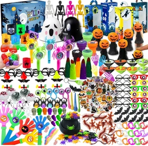 Halloween Party Glasses Photo Props Sticker Spider Bat Skull Skeleton Toy Gift Key Chains Accessories Trick or Treat Boxes Favor