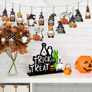 Hot Selling Creative Halloween Eco-friendly Reusable Natural Color Wooden Listing Indoor Party Decoration No Face Monster
