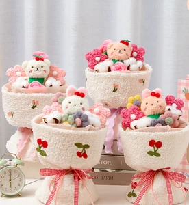 Cute and Warm Mother's Day Gift Doll Bouquet of Soap Roses Birthday Gift for Girlfriend and Friends Children's Day Gift