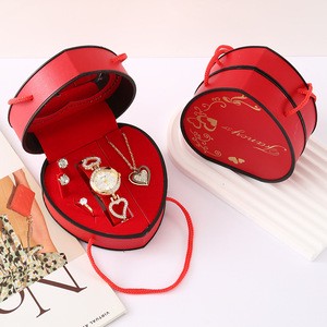 Mother's Day Business Gift Set Watch Stainless Steel Necklace Heart-Shaped Gift Box Mom Girlfriend Light Luxury Souvenir